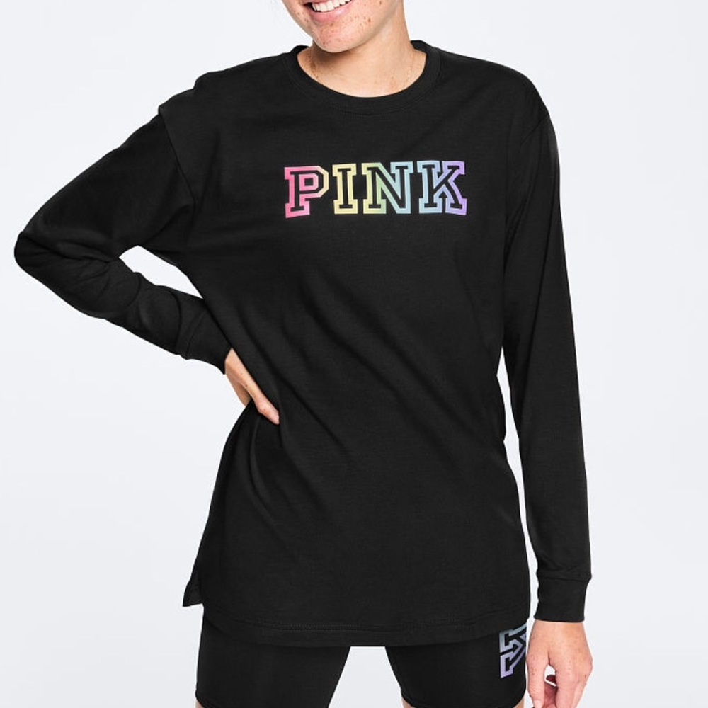 VS PINK RAINBOW CAMPUS TEE